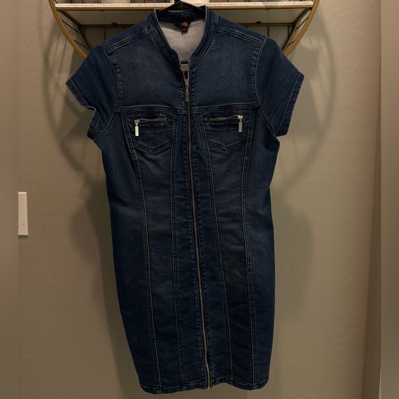 Guess Dark Blue Denim Mini Dress - Picture 1 of 2